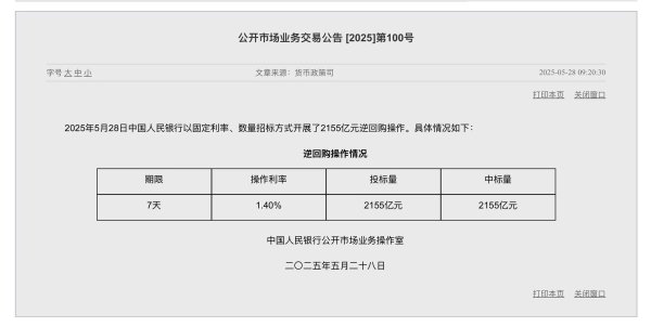 悦倍网 央行今日公开市场净投放585亿元